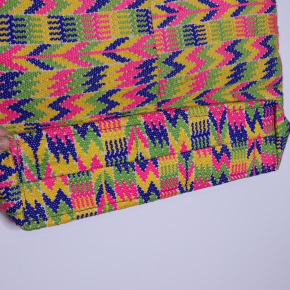 Woven Tote Handbag Multicolor Eco Lightweight Summer Beach Shopper Bag - Picture 7 of 9